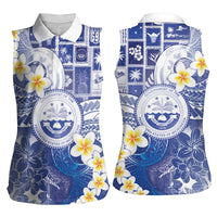 Federated States Of Micronesia Christmas Women Sleeveless Polo Shirt Retro Style Bright Version - Polynesian Pride