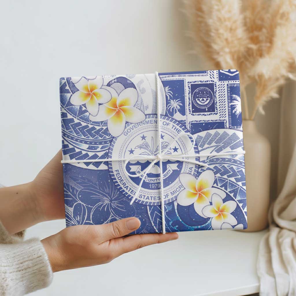 Federated States Of Micronesia Christmas Wrapping Paper Retro Style Bright Version - Polynesian Pride