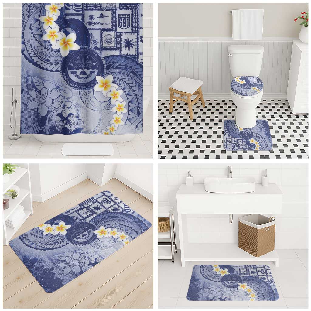 Federated States Of Micronesia Christmas Bathroom Set Retro Style Dark Version - Polynesian Pride