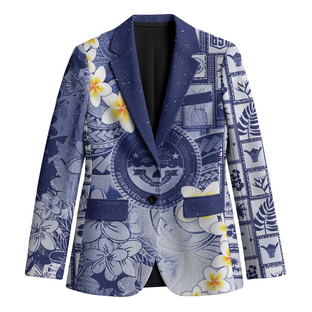 Federated States Of Micronesia Christmas Blazer Retro Style Dark Version - Polynesian Pride