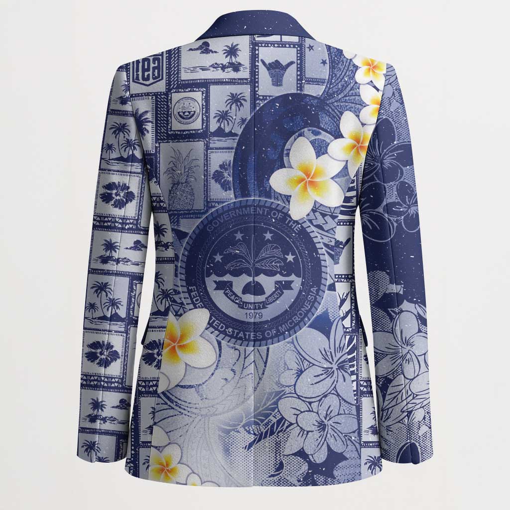 Federated States Of Micronesia Christmas Blazer Retro Style Dark Version - Polynesian Pride