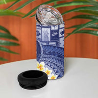 Federated States Of Micronesia Christmas 4 in 1 Can Cooler Tumbler Retro Style Dark Version - Polynesian Pride