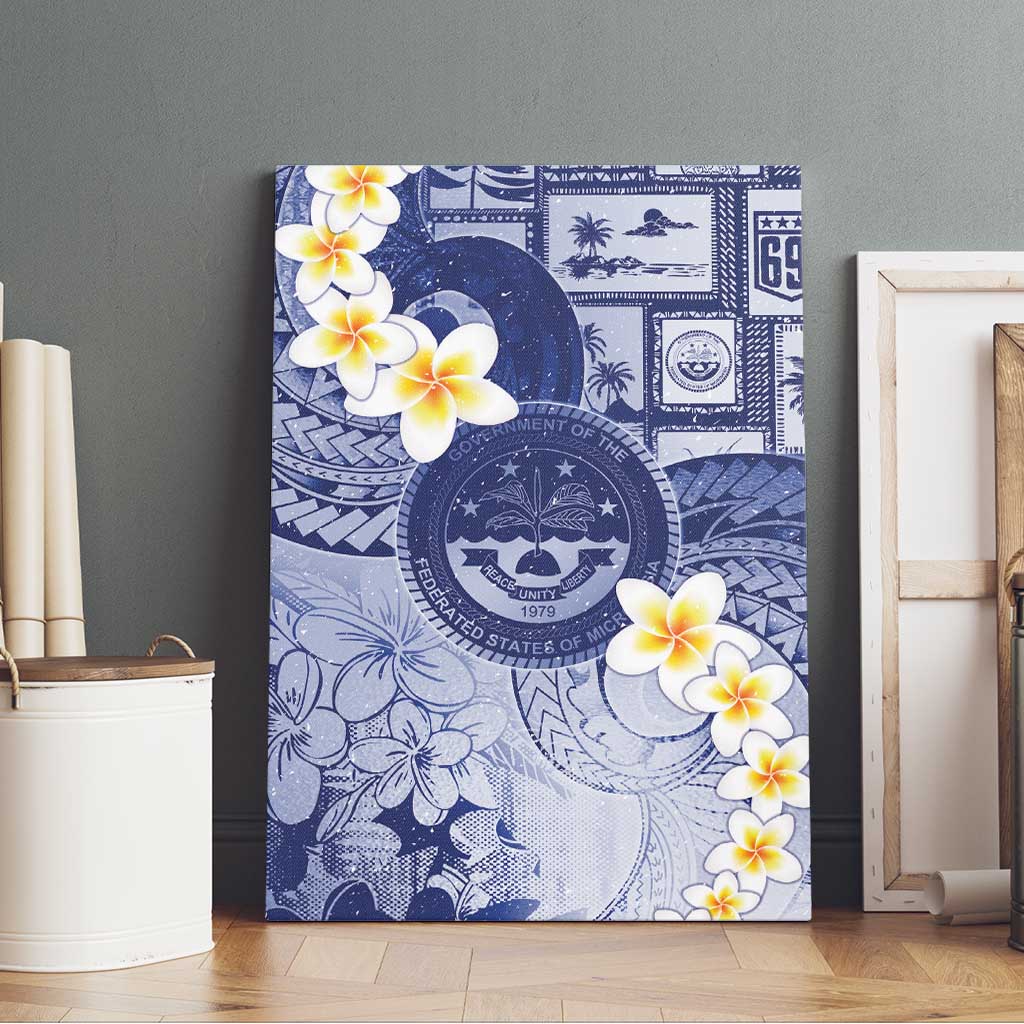 Federated States Of Micronesia Christmas Canvas Wall Art Retro Style Dark Version - Polynesian Pride