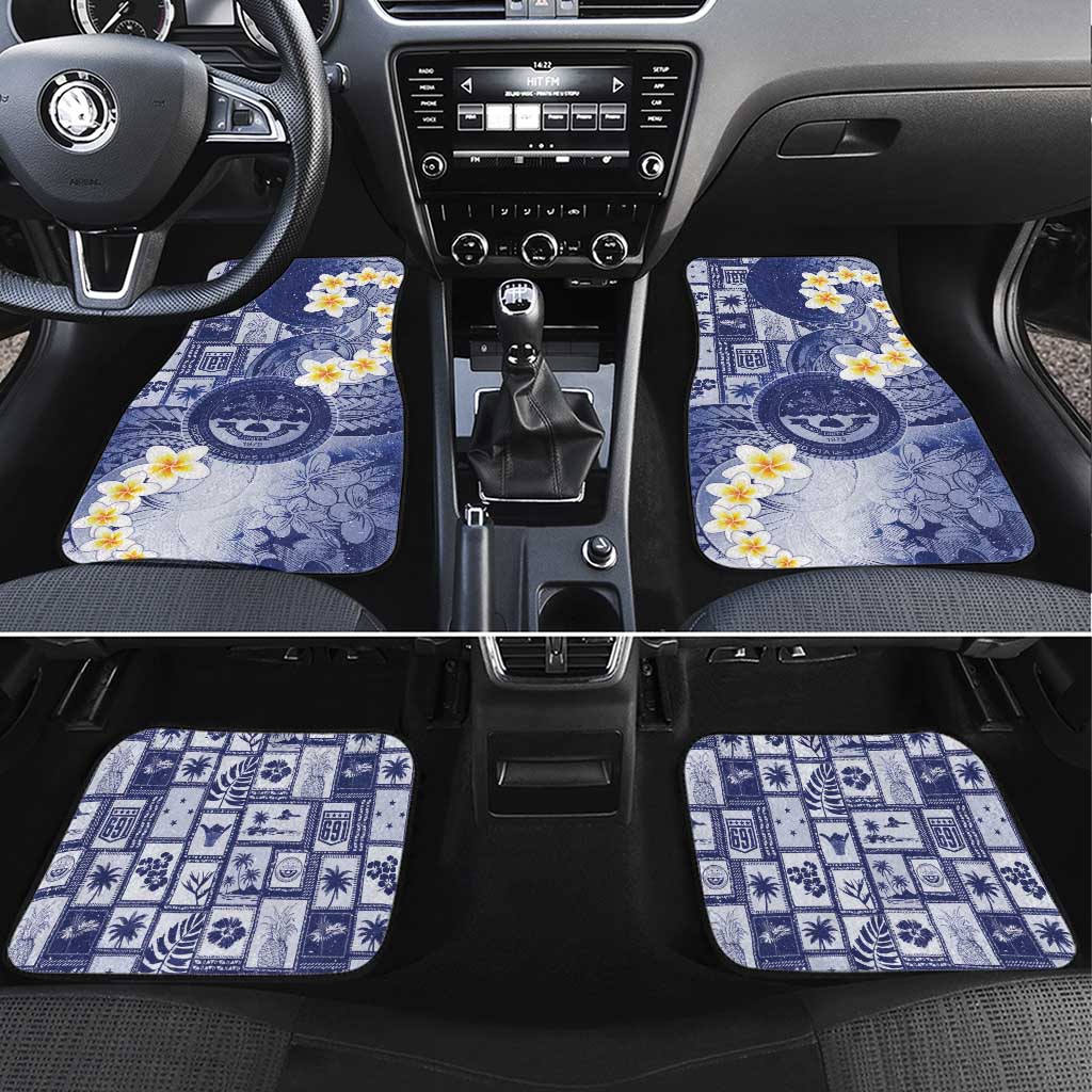 Federated States Of Micronesia Christmas Car Mats Retro Style Dark Version - Polynesian Pride