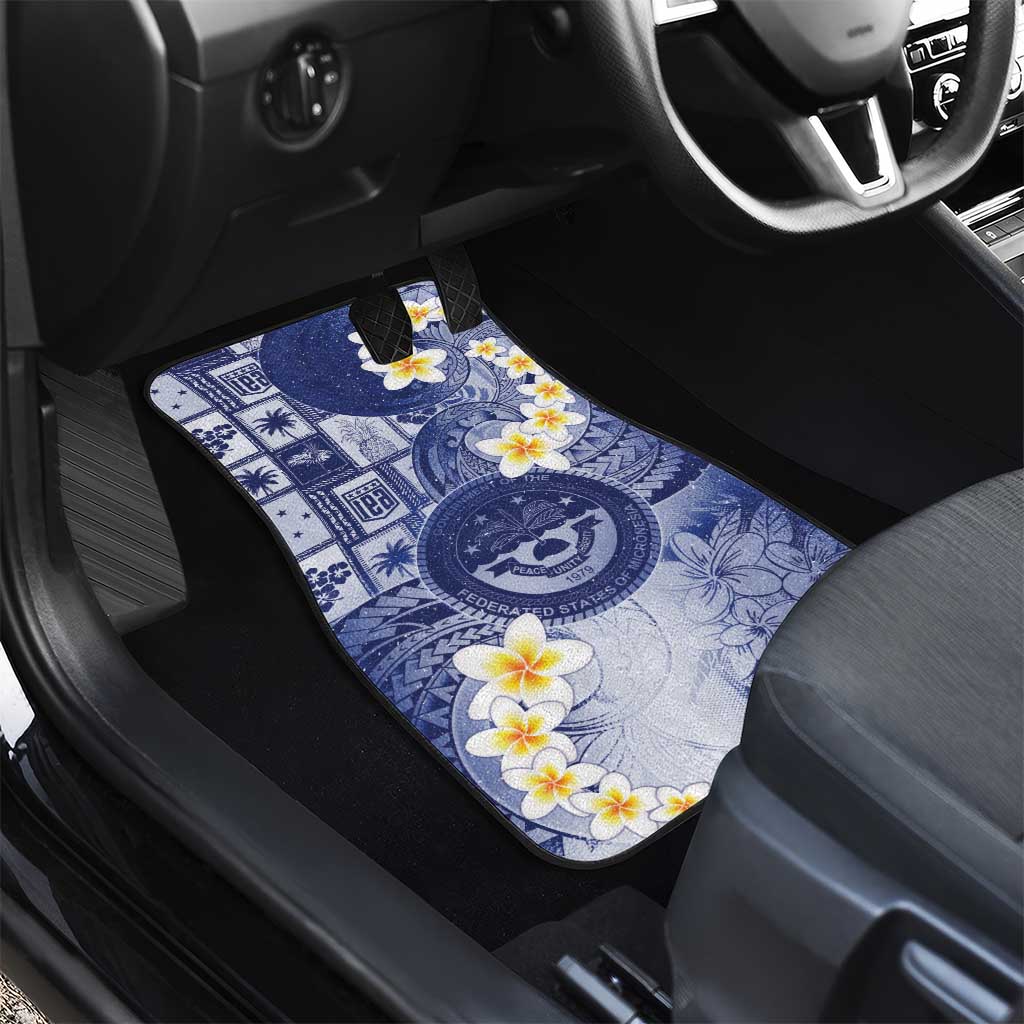 Federated States Of Micronesia Christmas Car Mats Retro Style Dark Version - Polynesian Pride