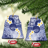 Federated States Of Micronesia Christmas Ceramic Ornament Retro Style Dark Version - Polynesian Pride