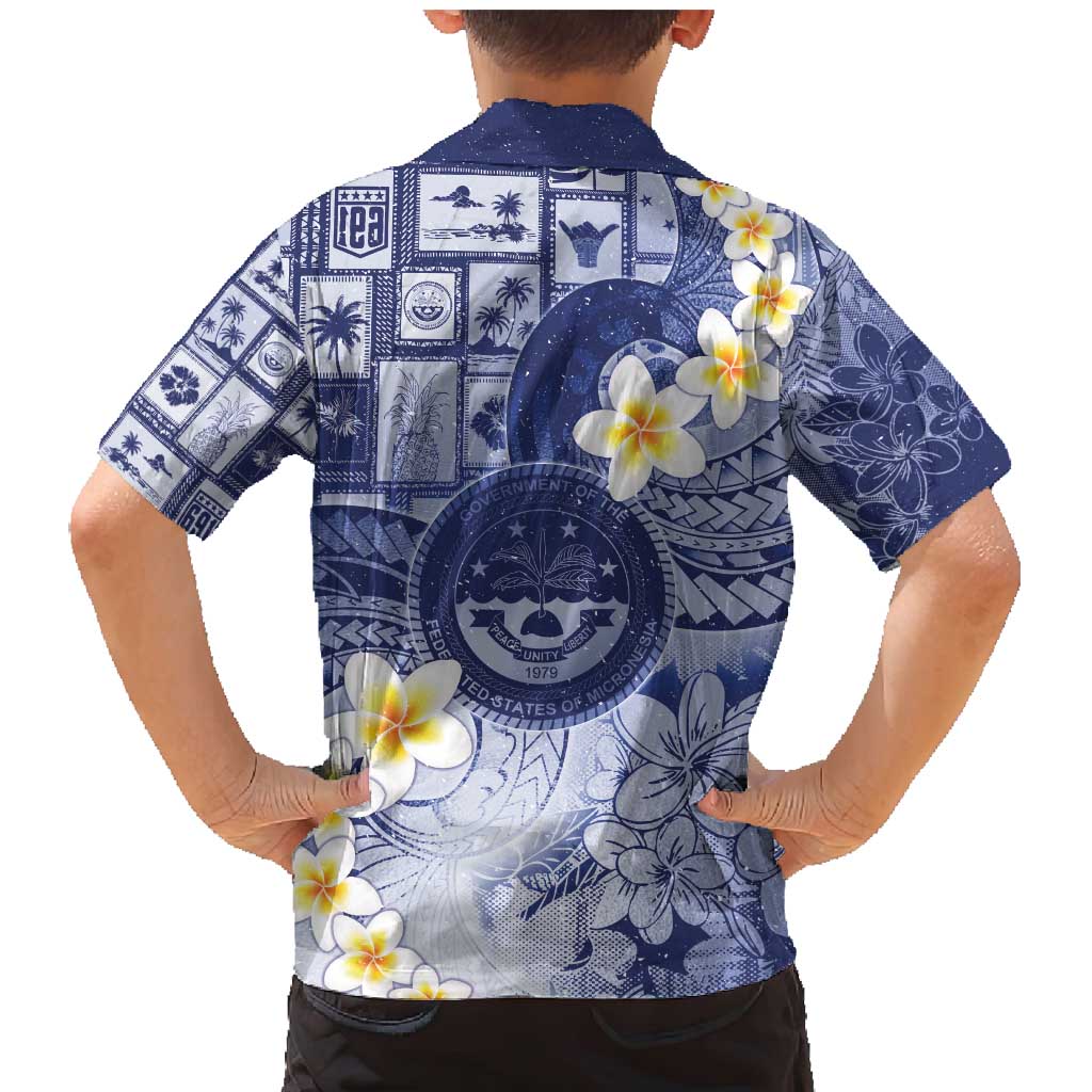 Federated States Of Micronesia Christmas Family Matching Mermaid Dress and Hawaiian Shirt Retro Style Dark Version - Polynesian Pride