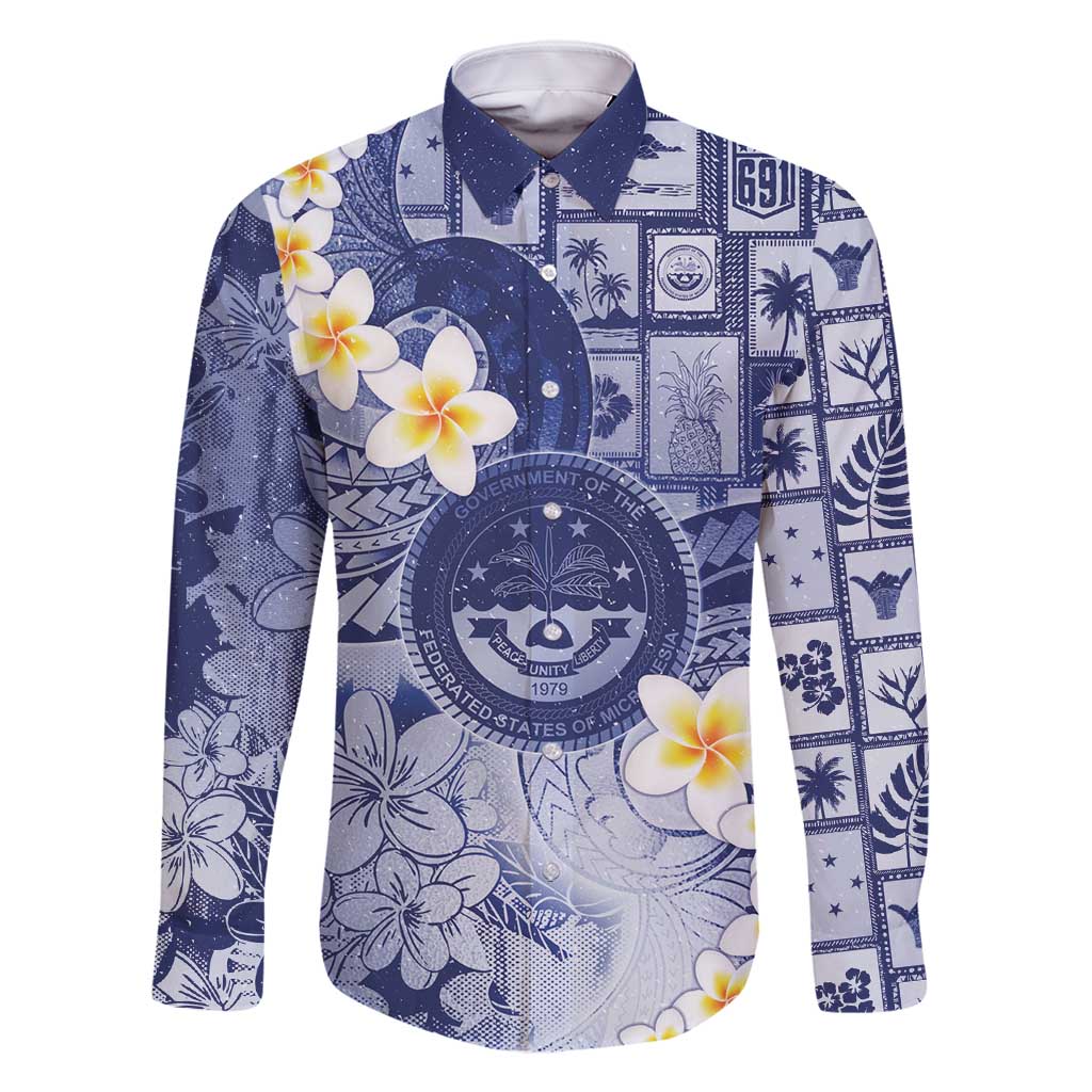 Federated States Of Micronesia Christmas Family Matching Off Shoulder Maxi Dress and Hawaiian Shirt Retro Style Dark Version - Polynesian Pride