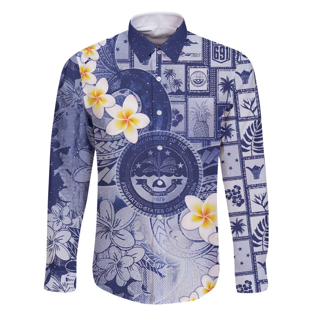 Federated States Of Micronesia Christmas Family Matching Short Sleeve Bodycon Dress and Hawaiian Shirt Retro Style Dark Version - Polynesian Pride