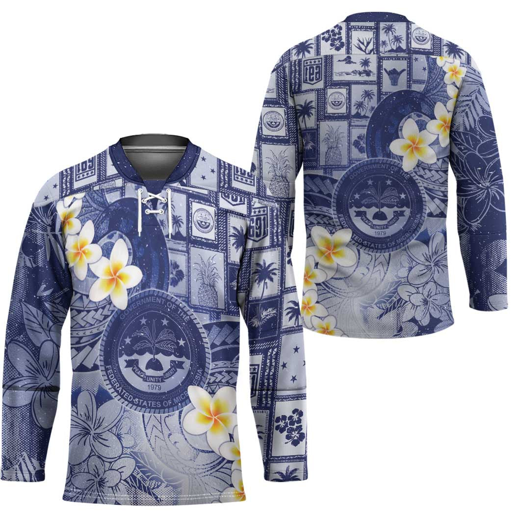 Federated States Of Micronesia Christmas Hockey Jersey Retro Style Dark Version - Polynesian Pride