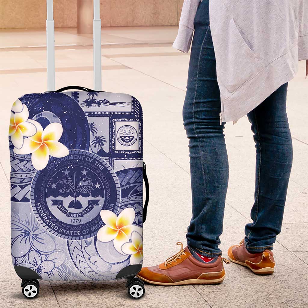 Federated States Of Micronesia Christmas Luggage Cover Retro Style Dark Version - Polynesian Pride