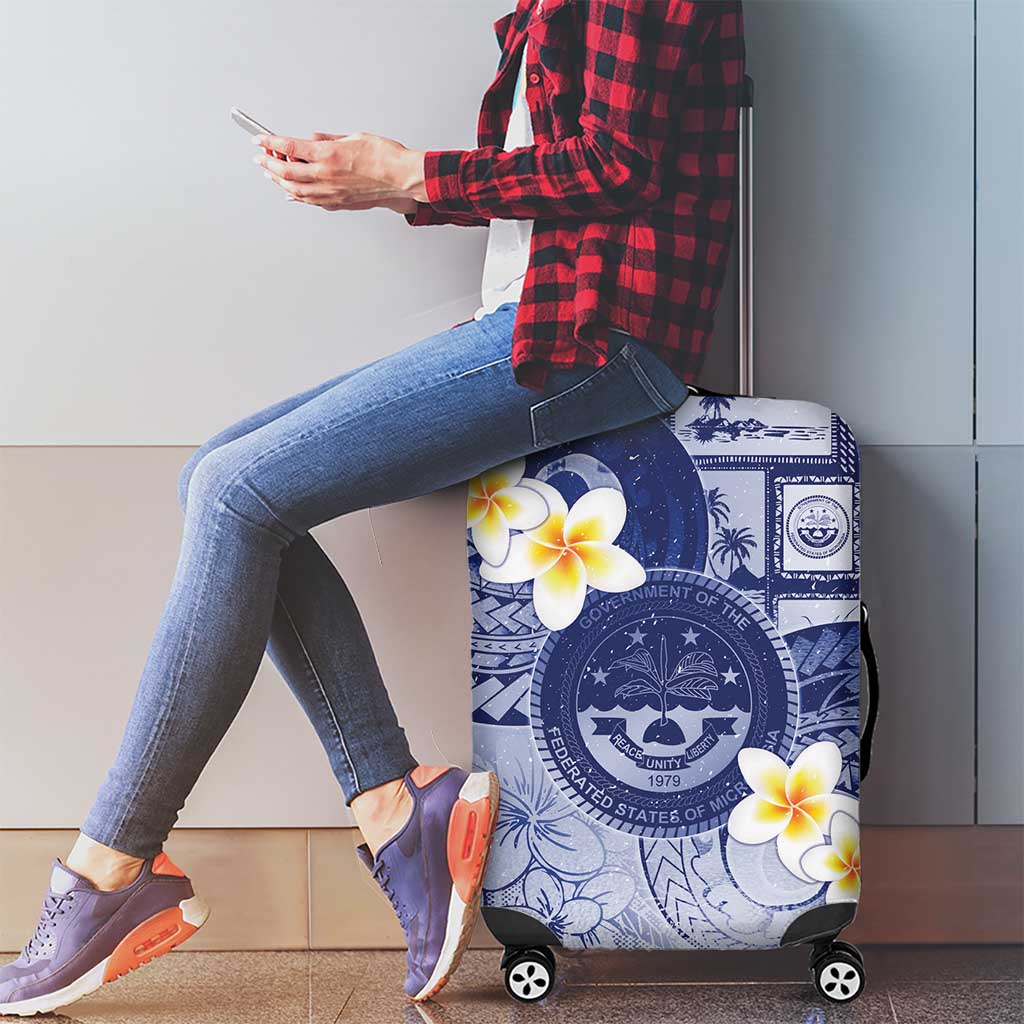 Federated States Of Micronesia Christmas Luggage Cover Retro Style Dark Version - Polynesian Pride