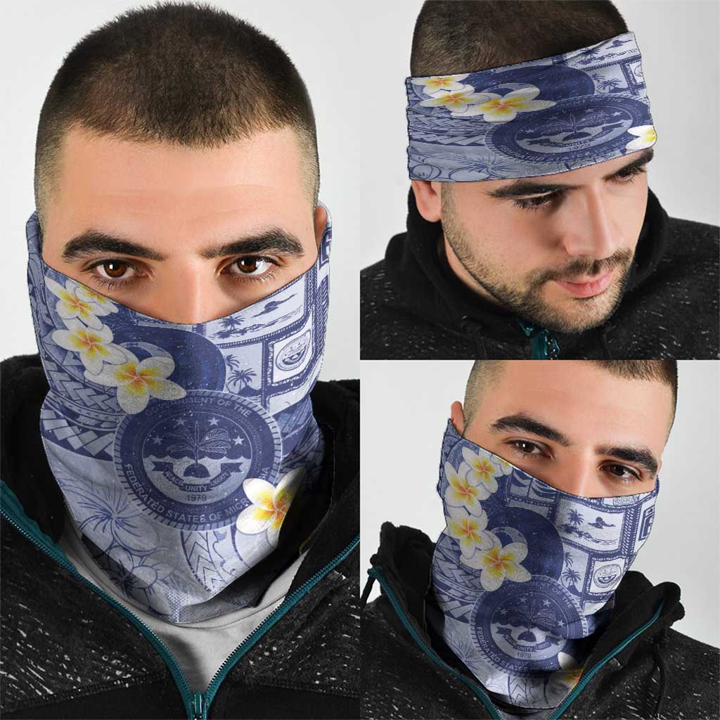 Federated States Of Micronesia Christmas Neck Gaiter Retro Style Dark Version - Polynesian Pride