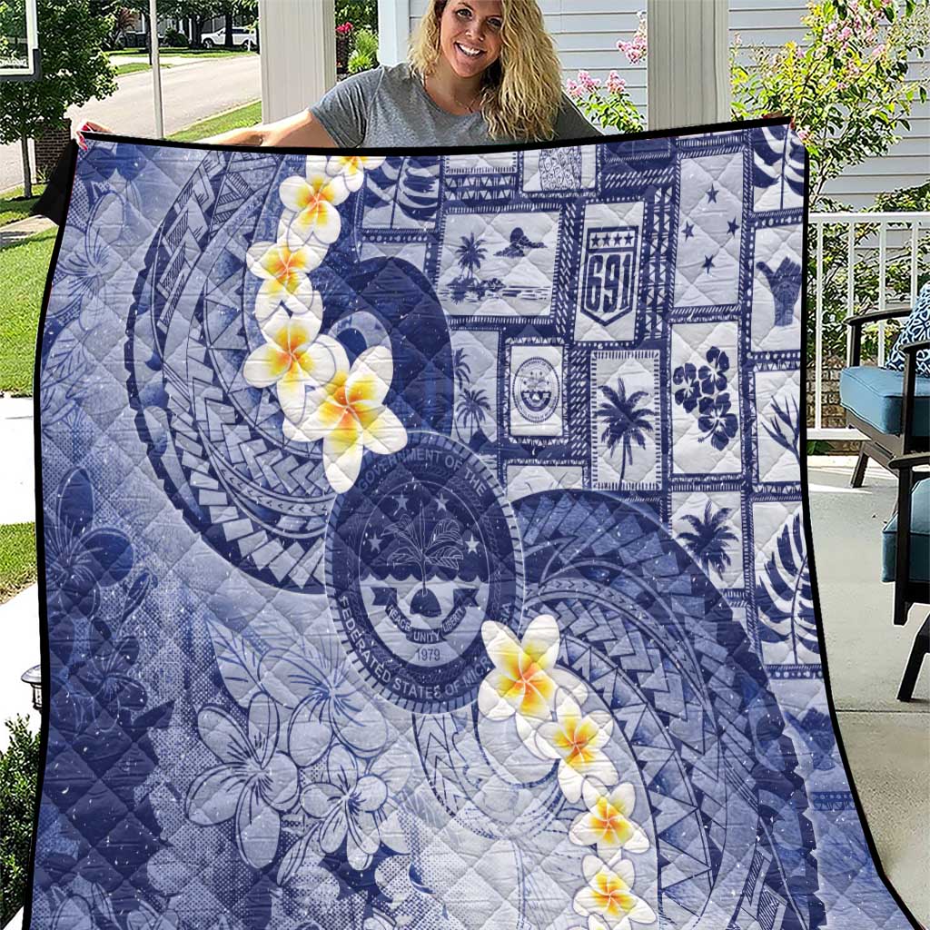 Federated States Of Micronesia Christmas Quilt Retro Style Dark Version - Polynesian Pride