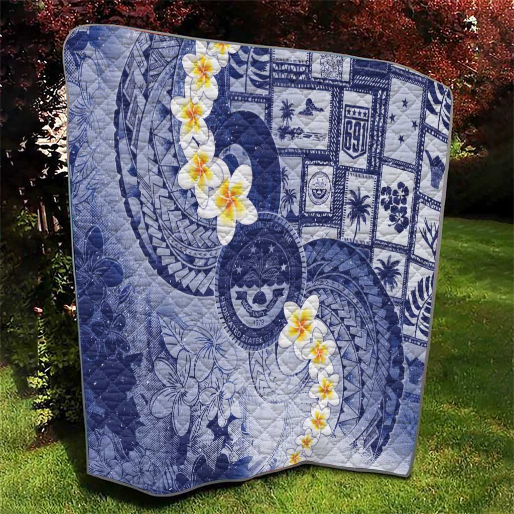 Federated States Of Micronesia Christmas Quilt Retro Style Dark Version - Polynesian Pride