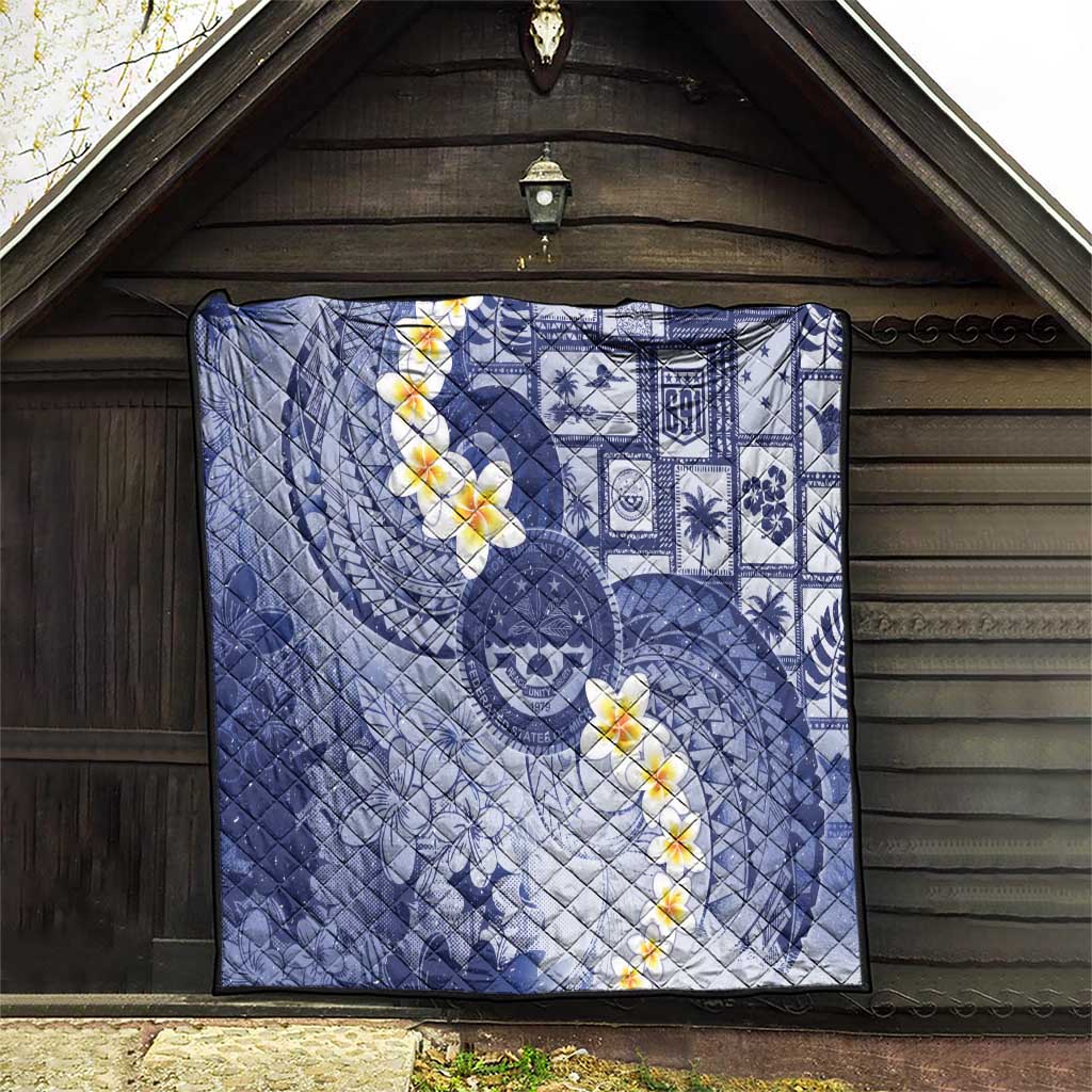 Federated States Of Micronesia Christmas Quilt Retro Style Dark Version - Polynesian Pride