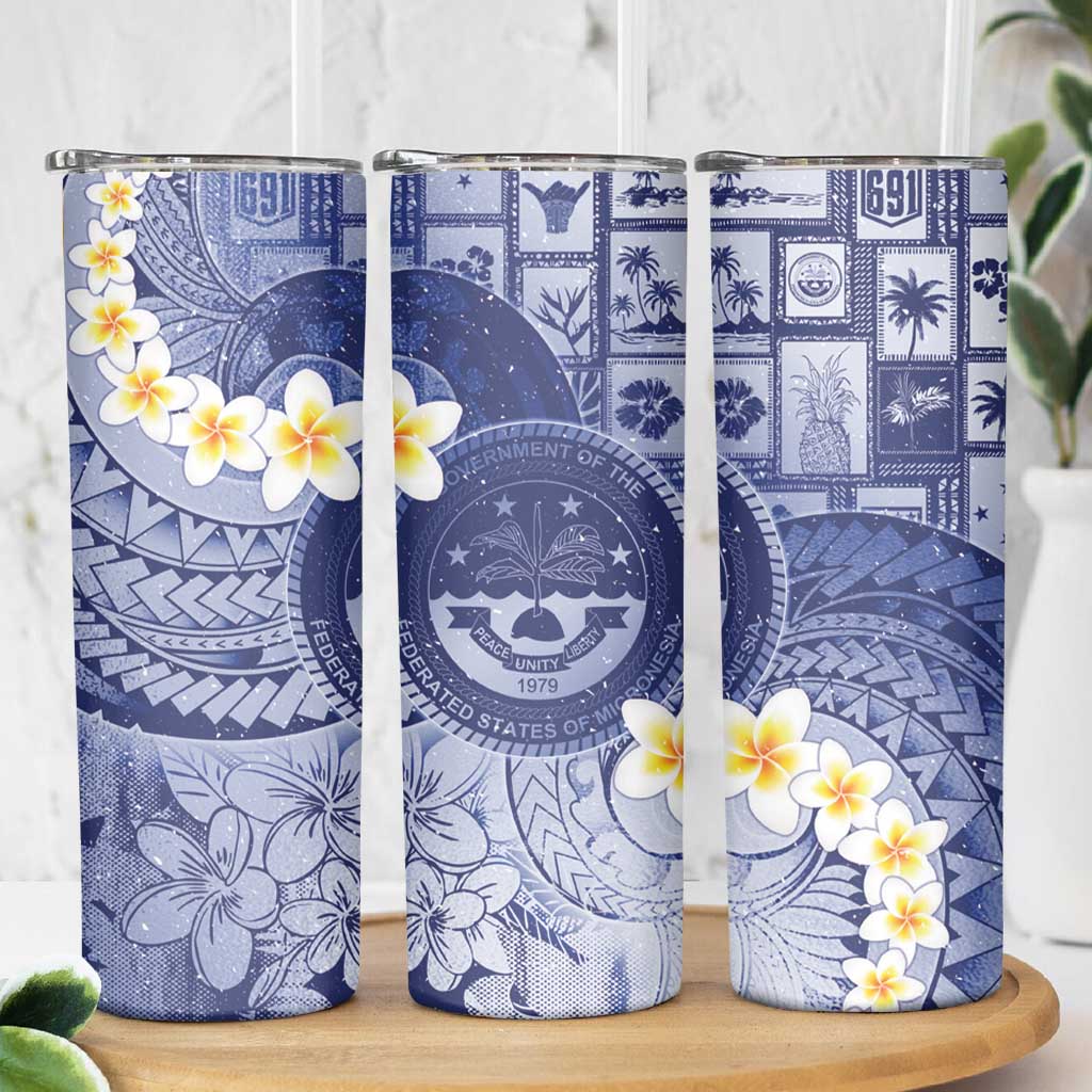 Federated States Of Micronesia Christmas Skinny Tumbler Retro Style Dark Version - Polynesian Pride