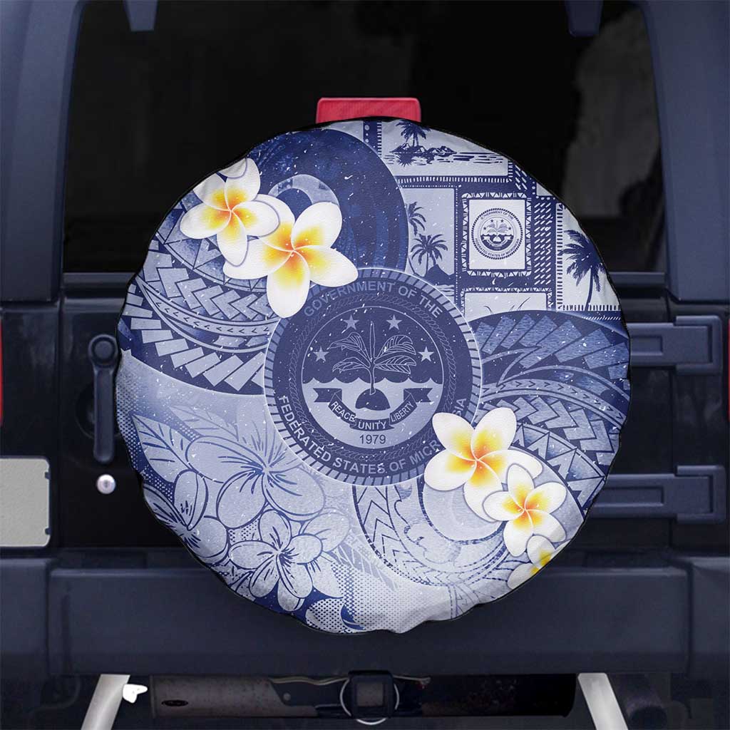 Federated States Of Micronesia Christmas Spare Tire Cover Retro Style Dark Version - Polynesian Pride