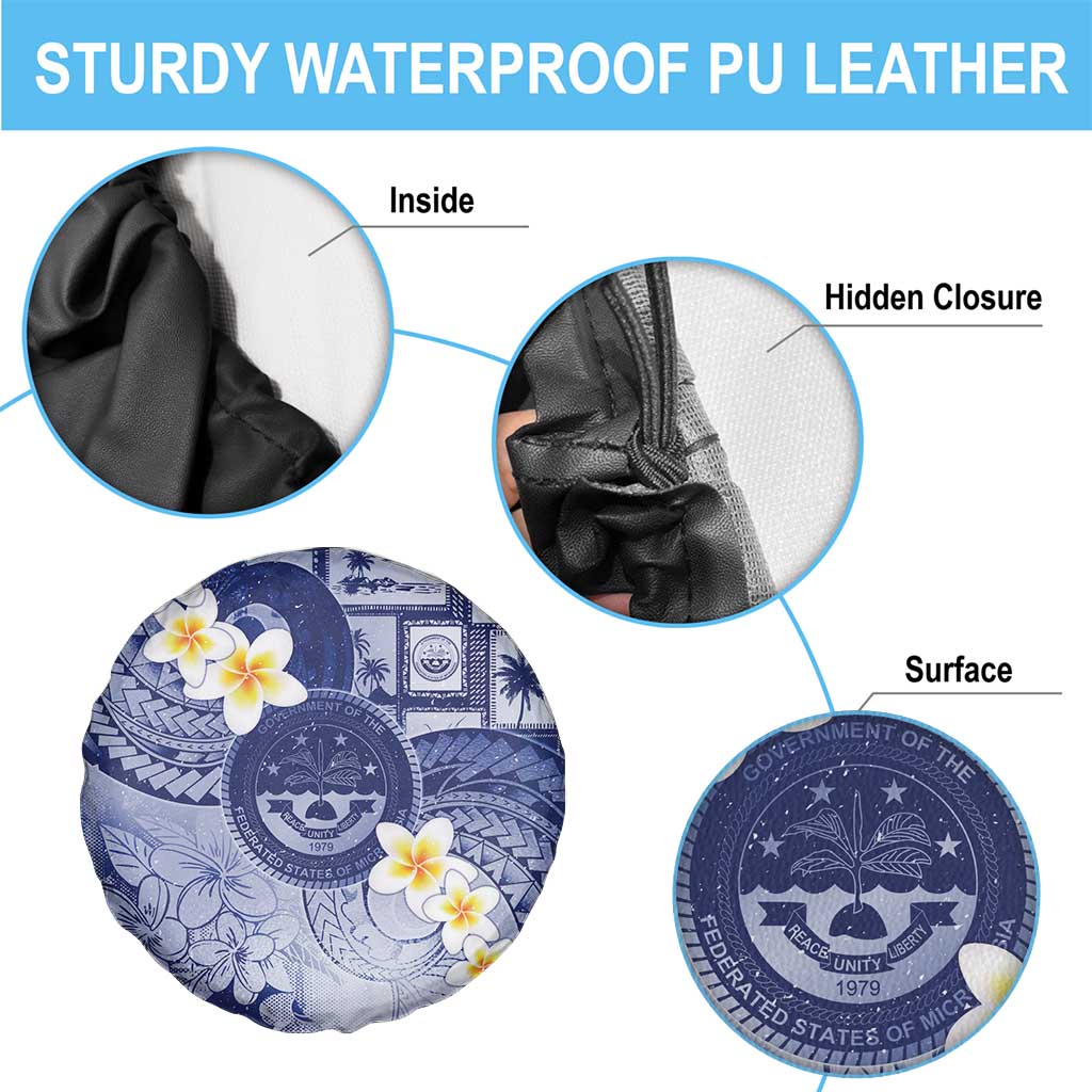 Federated States Of Micronesia Christmas Spare Tire Cover Retro Style Dark Version - Polynesian Pride