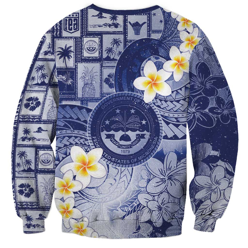 Federated States Of Micronesia Christmas Sweatshirt Retro Style Dark Version - Polynesian Pride