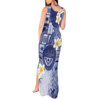 Federated States Of Micronesia Christmas Tank Maxi Dress Retro Style Dark Version - Polynesian Pride