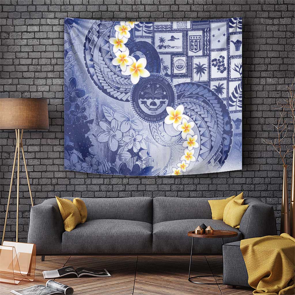 Federated States Of Micronesia Christmas Tapestry Retro Style Dark Version - Polynesian Pride