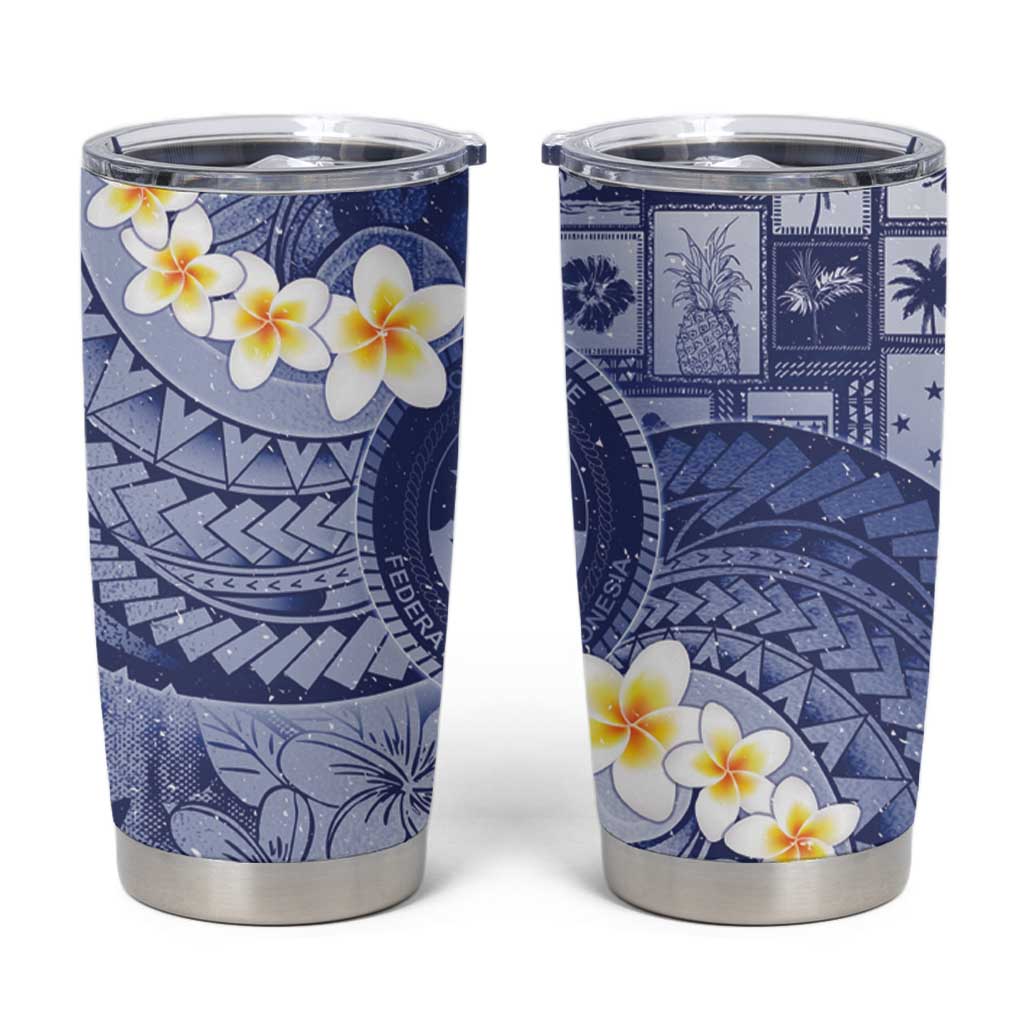 Federated States Of Micronesia Christmas Tumbler Cup Retro Style Dark Version - Polynesian Pride