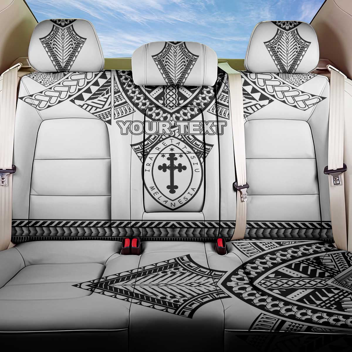 Personalised Melanesian Brotherhood Back Car Seat Cover With Tribal Pattern - Polynesian Pride