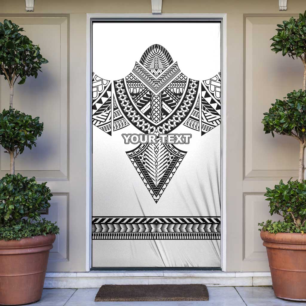 Personalised Melanesian Brotherhood Door Cover With Tribal Pattern LT05 White - Polynesian Pride
