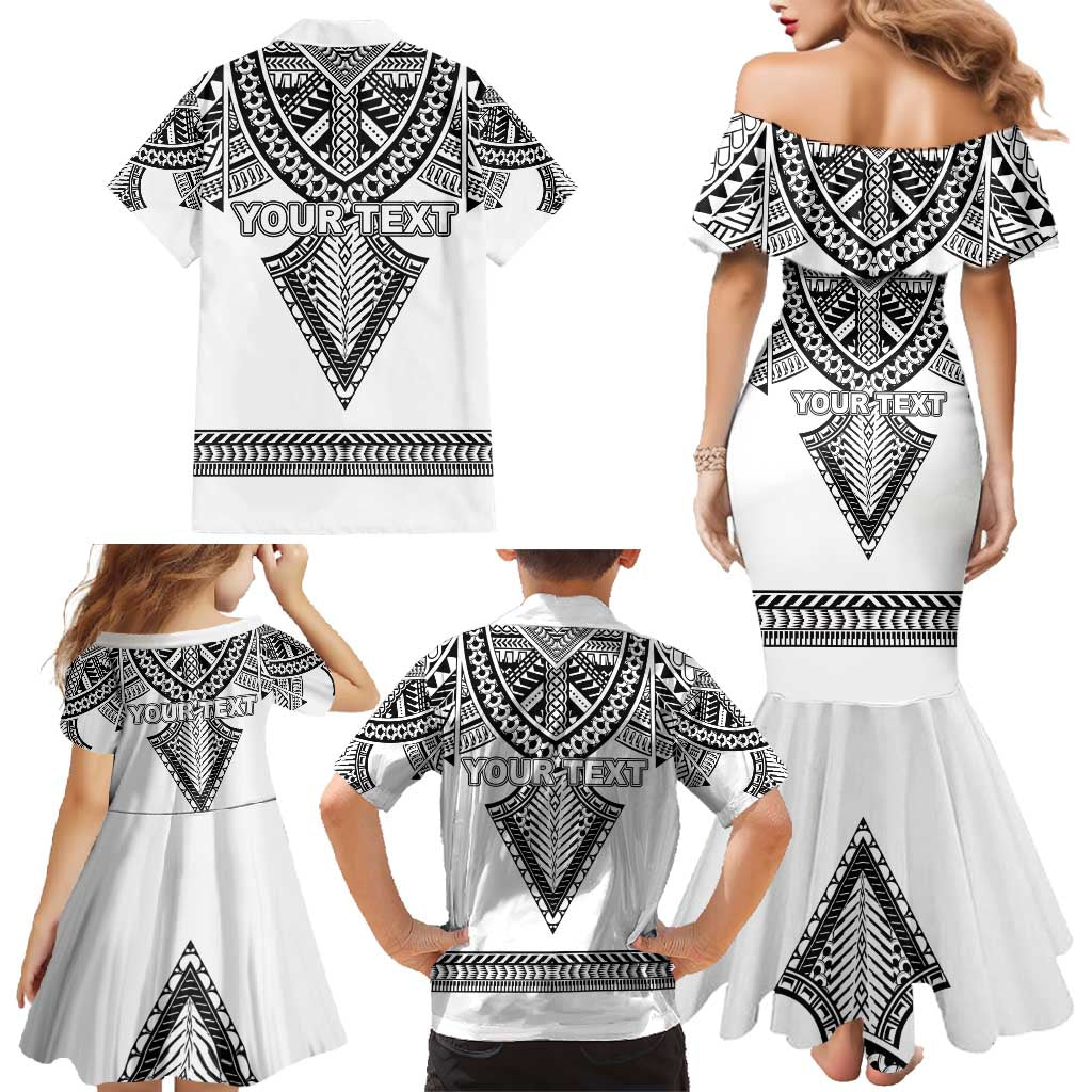 Personalised Melanesian Brotherhood Family Matching Mermaid Dress and Hawaiian Shirt With Tribal Pattern - Polynesian Pride