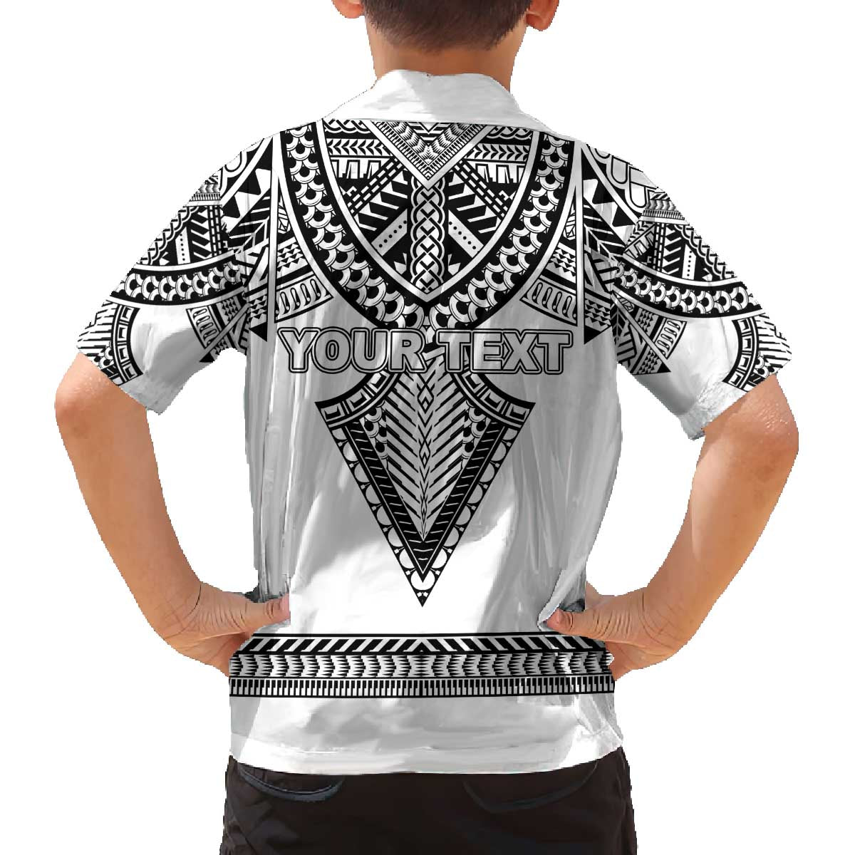 Personalised Melanesian Brotherhood Family Matching Off The Shoulder Long Sleeve Dress and Hawaiian Shirt With Tribal Pattern - Polynesian Pride