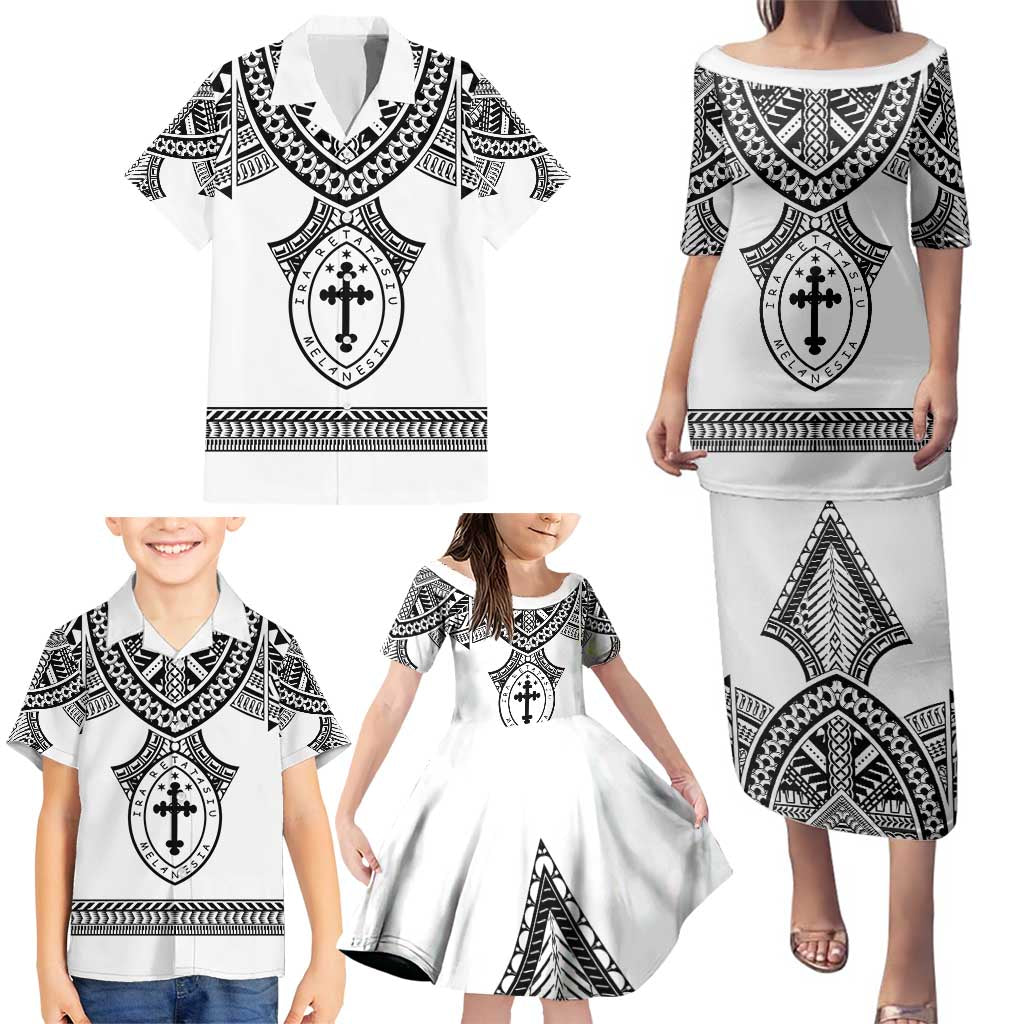 Personalised Melanesian Brotherhood Family Matching Puletasi and Hawaiian Shirt With Tribal Pattern LT05 - Polynesian Pride