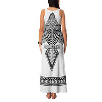 Personalised Melanesian Brotherhood Family Matching Tank Maxi Dress and Hawaiian Shirt With Tribal Pattern - Polynesian Pride