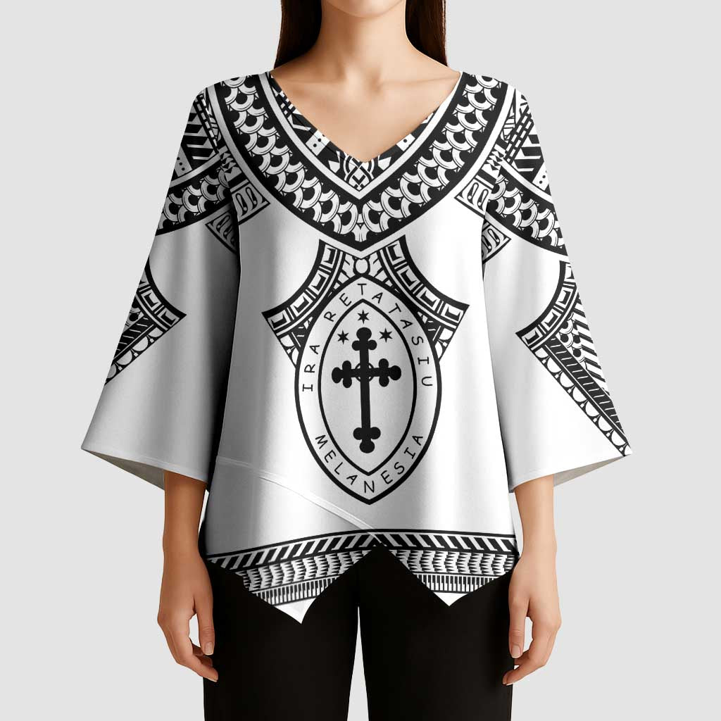 Personalised Melanesian Brotherhood Kimono Sleeve Blouse With Tribal Pattern - Polynesian Pride