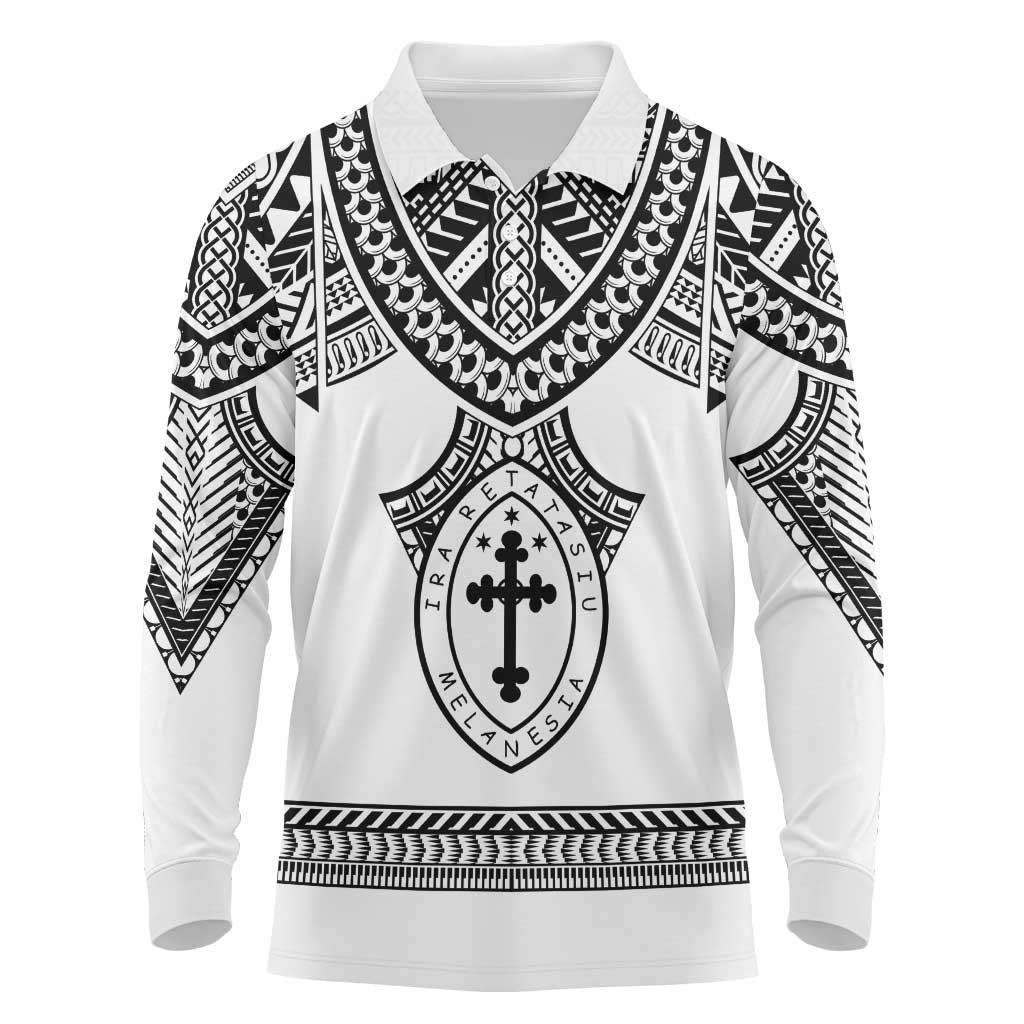 Personalised Melanesian Brotherhood Long Sleeve Polo Shirt With Tribal Pattern - Polynesian Pride