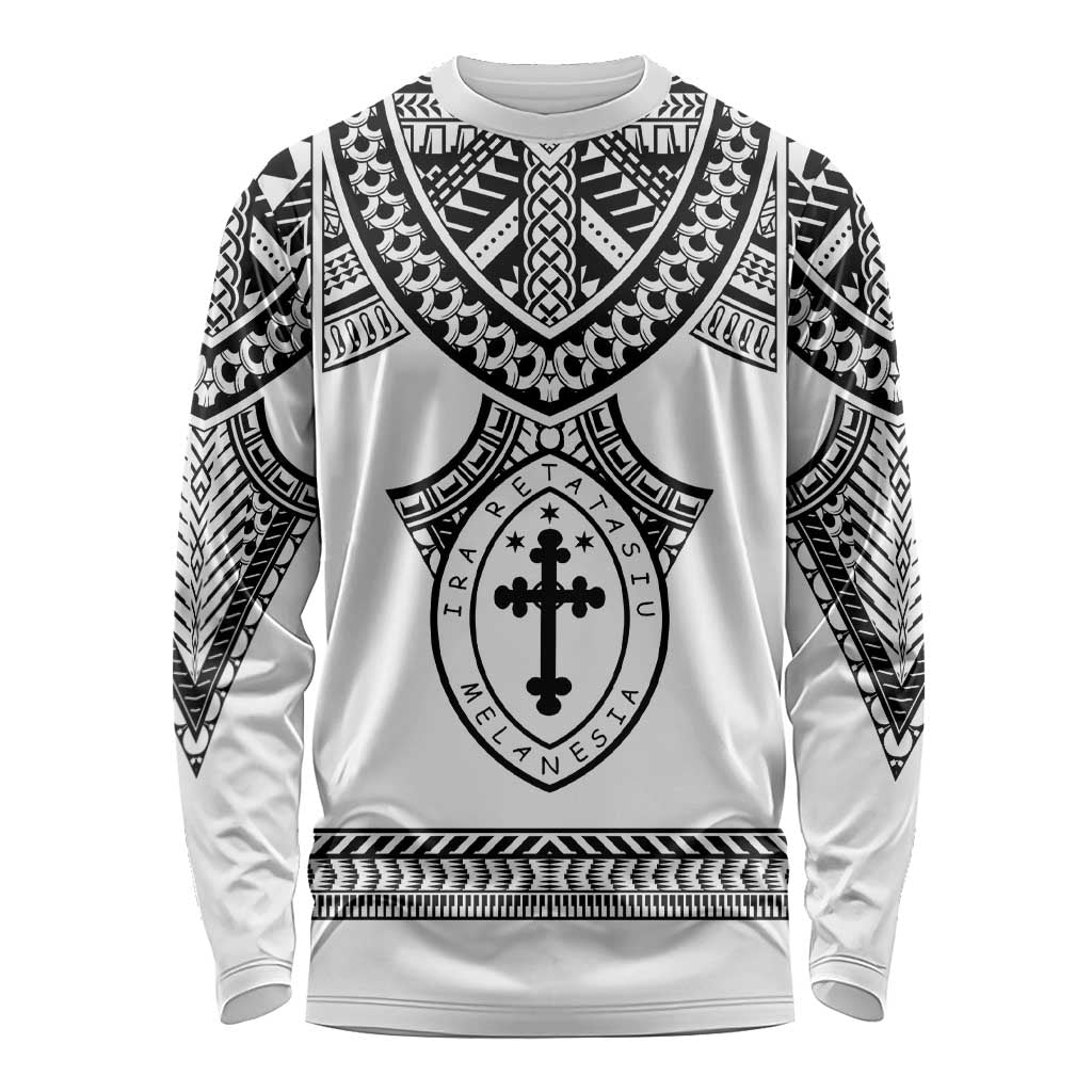 Personalised Melanesian Brotherhood Long Sleeve Shirt With Tribal Pattern - Polynesian Pride