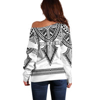 Personalised Melanesian Brotherhood Off Shoulder Sweater With Tribal Pattern - Polynesian Pride