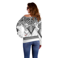 Personalised Melanesian Brotherhood Off Shoulder Sweater With Tribal Pattern - Polynesian Pride