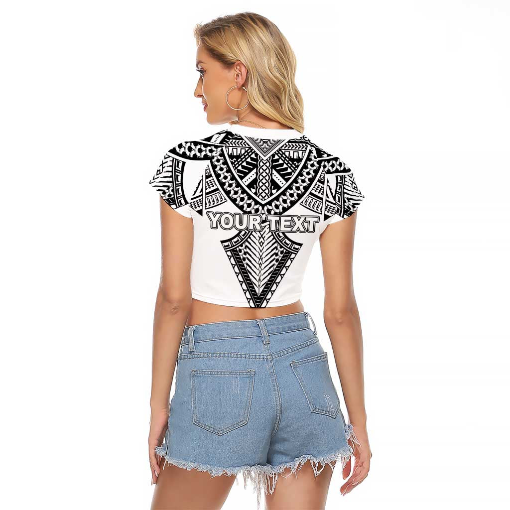 Personalised Melanesian Brotherhood Raglan Cropped T Shirt With Tribal Pattern - Polynesian Pride