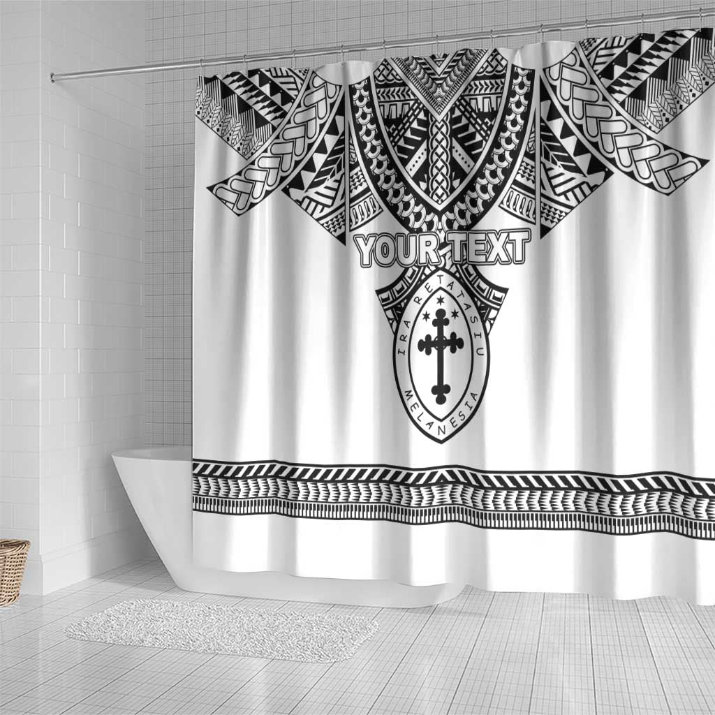 Personalised Melanesian Brotherhood Shower Curtain With Tribal Pattern - Polynesian Pride