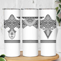 Personalised Melanesian Brotherhood Skinny Tumbler With Tribal Pattern LT05 - Polynesian Pride