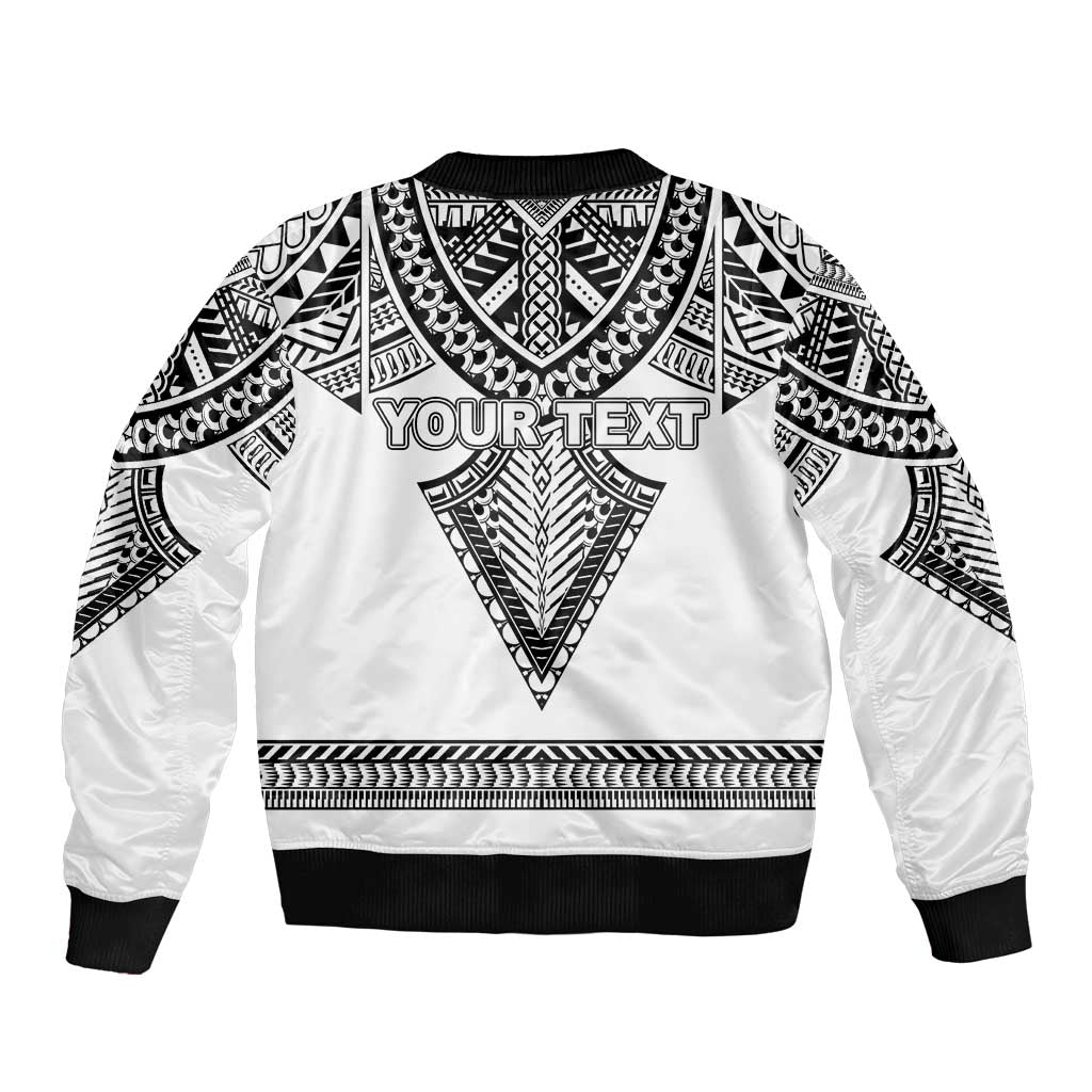 Personalised Melanesian Brotherhood Sleeve Zip Bomber Jacket With Tribal Pattern - Polynesian Pride