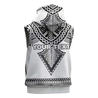 Personalised Melanesian Brotherhood Sleeveless Hoodie With Tribal Pattern - Polynesian Pride