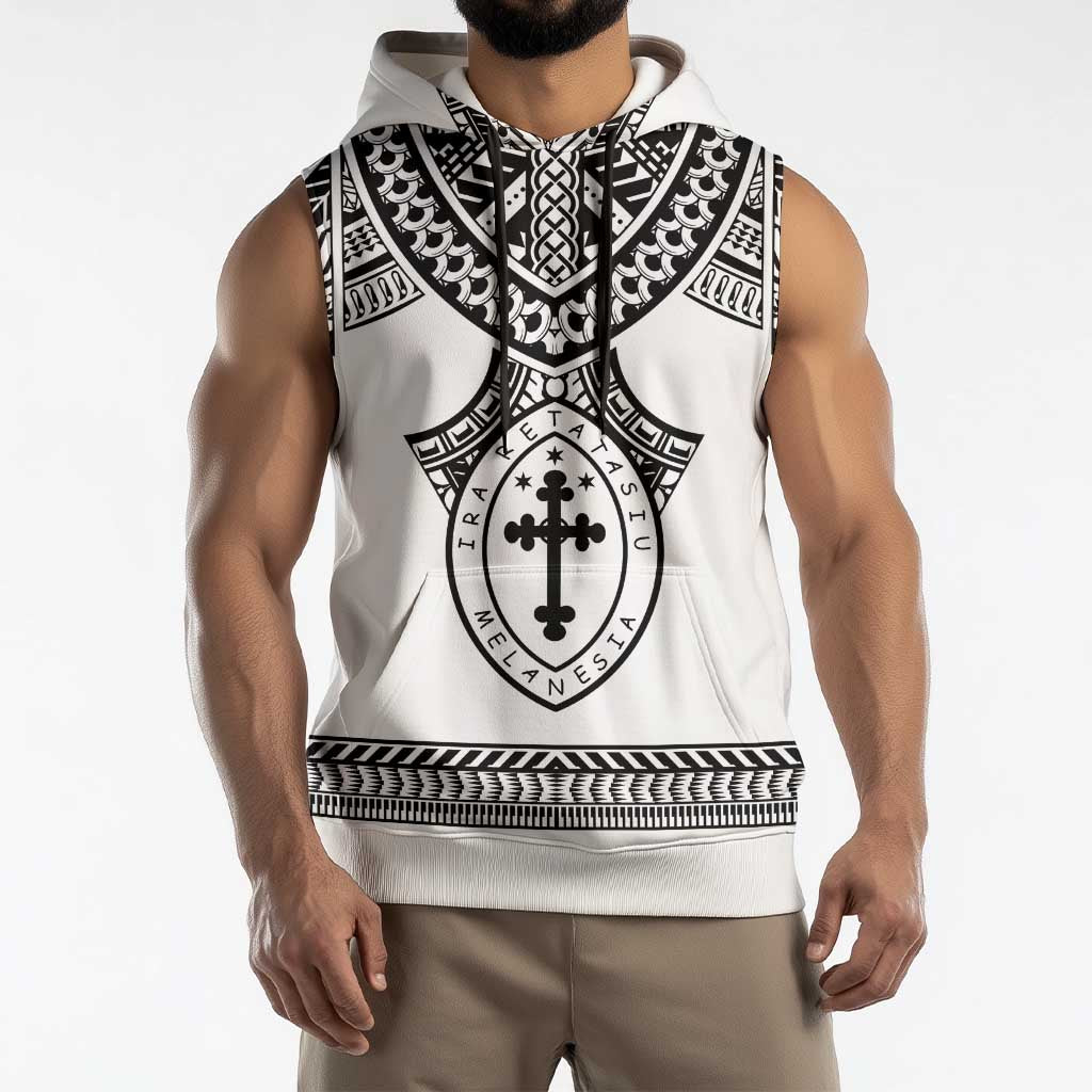 Personalised Melanesian Brotherhood Sleeveless Hoodie With Tribal Pattern - Polynesian Pride