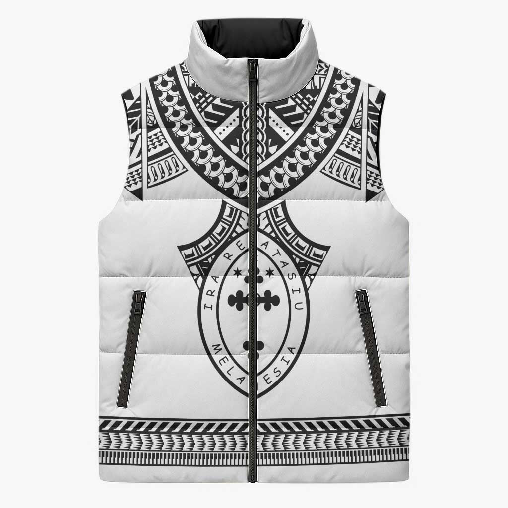 Personalised Melanesian Brotherhood Sleeveless Puffer Jacket With Tribal Pattern - Polynesian Pride