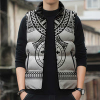 Personalised Melanesian Brotherhood Sleeveless Puffer Jacket With Tribal Pattern - Polynesian Pride