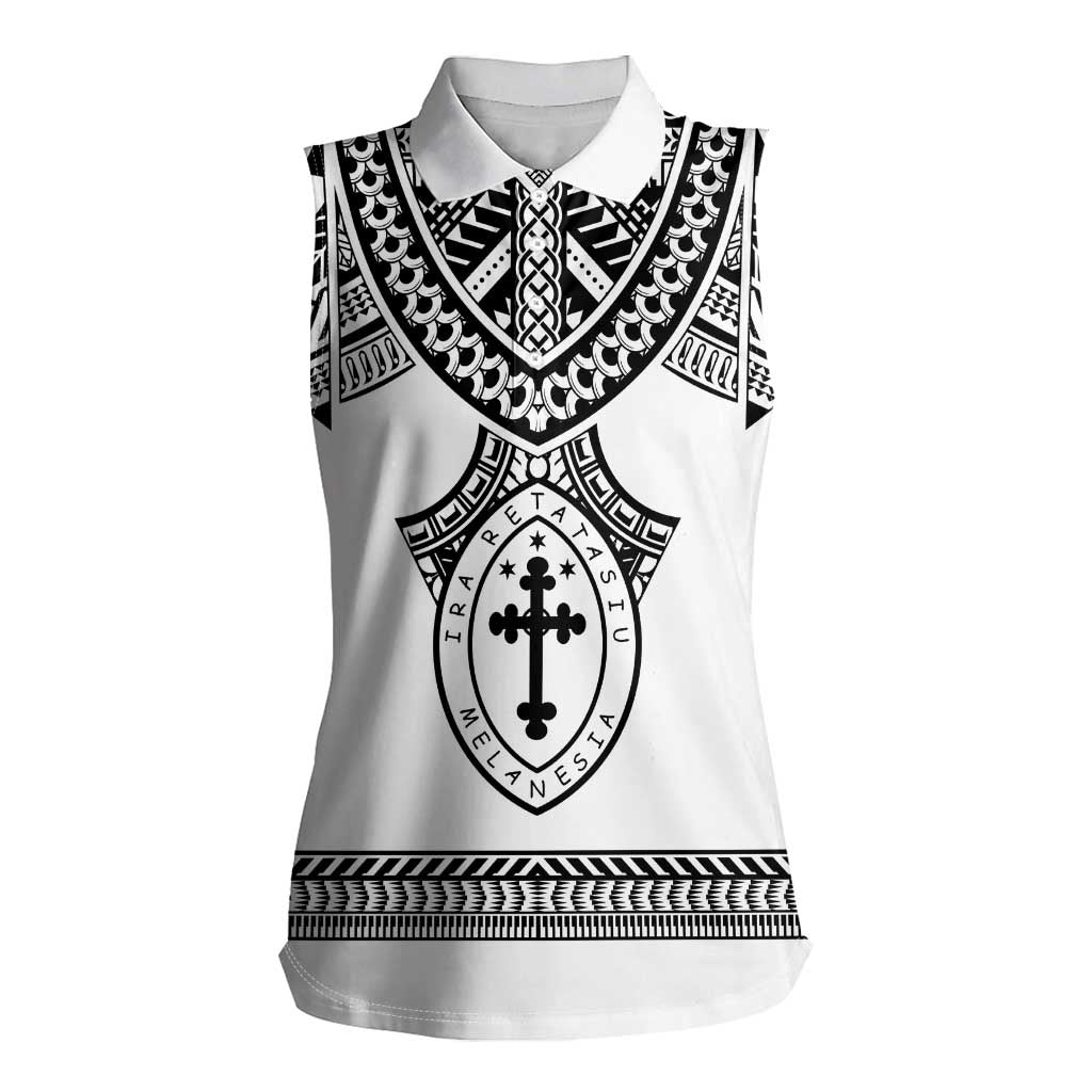 Personalised Melanesian Brotherhood Women Sleeveless Polo Shirt With Tribal Pattern - Polynesian Pride