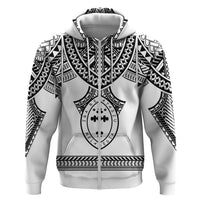 Personalised Melanesian Brotherhood Zip Hoodie With Tribal Pattern - Polynesian Pride