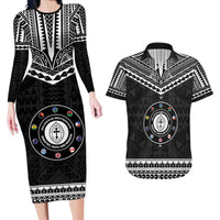 Personalised Melanesian Brotherhood Couples Matching Long Sleeve Bodycon Dress and Hawaiian Shirt Ministry Faith And Mission - Polynesian Pride