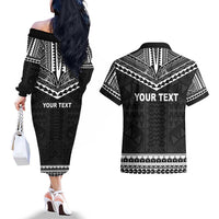 Personalised Melanesian Brotherhood Couples Matching Off The Shoulder Long Sleeve Dress and Hawaiian Shirt Ministry Faith And Mission - Polynesian Pride